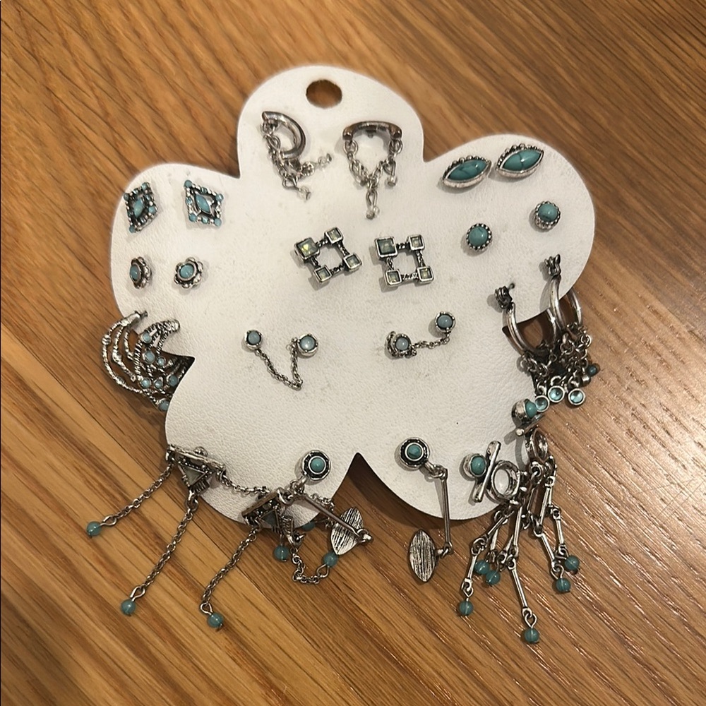 Silver and Turquoise Earring Set